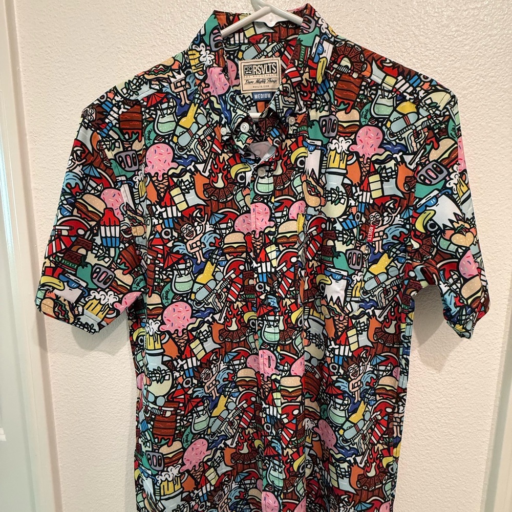 RSVLTS Men's Darty in the USA Colorful Graphic Button Down Shirt